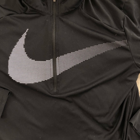 Nike Black Mens Large Dri Fit Three Quarter Zip Up - Picture 2 of 5
